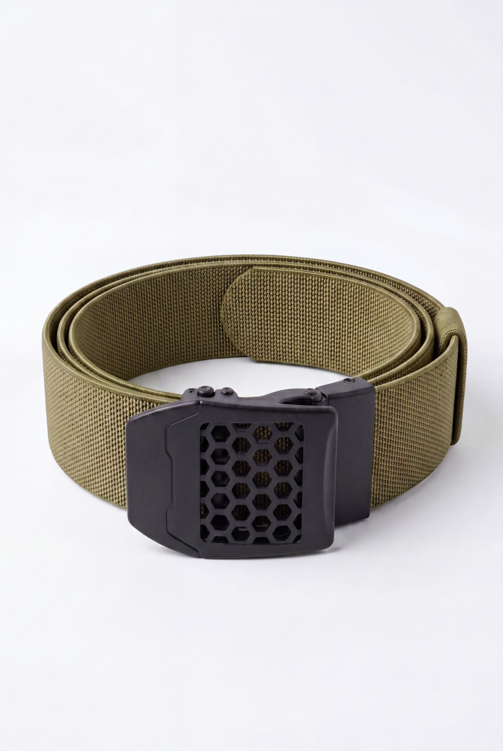 Men’s Tomato Store Core Web Belt Matte Solid Plate Buckle Low Profile Closure Smooth Lock Mechanism