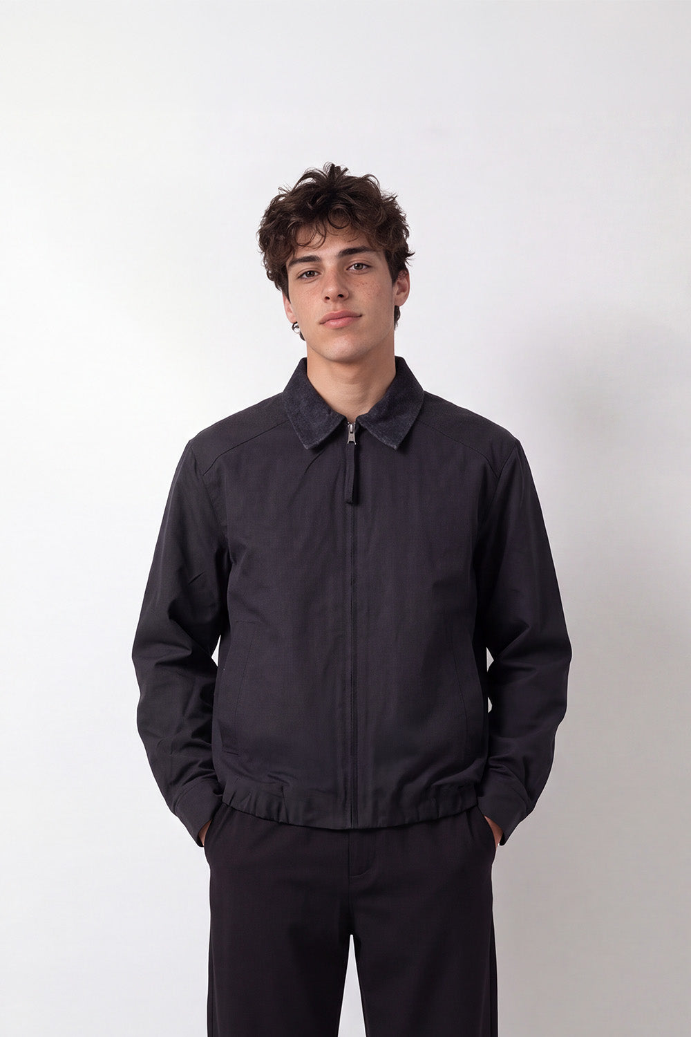 Men's Tomato Store Waterproof Woven Jacket Contrast Collar Full-Zip Slim Fit