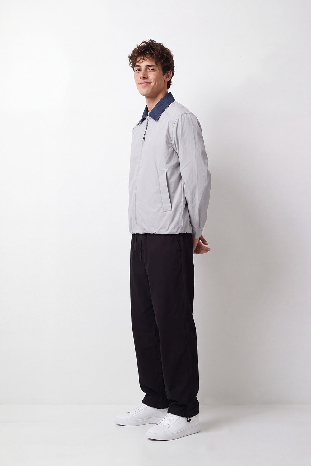 Men's Tomato Store Waterproof Woven Jacket Contrast Collar Full-Zip Slim Fit