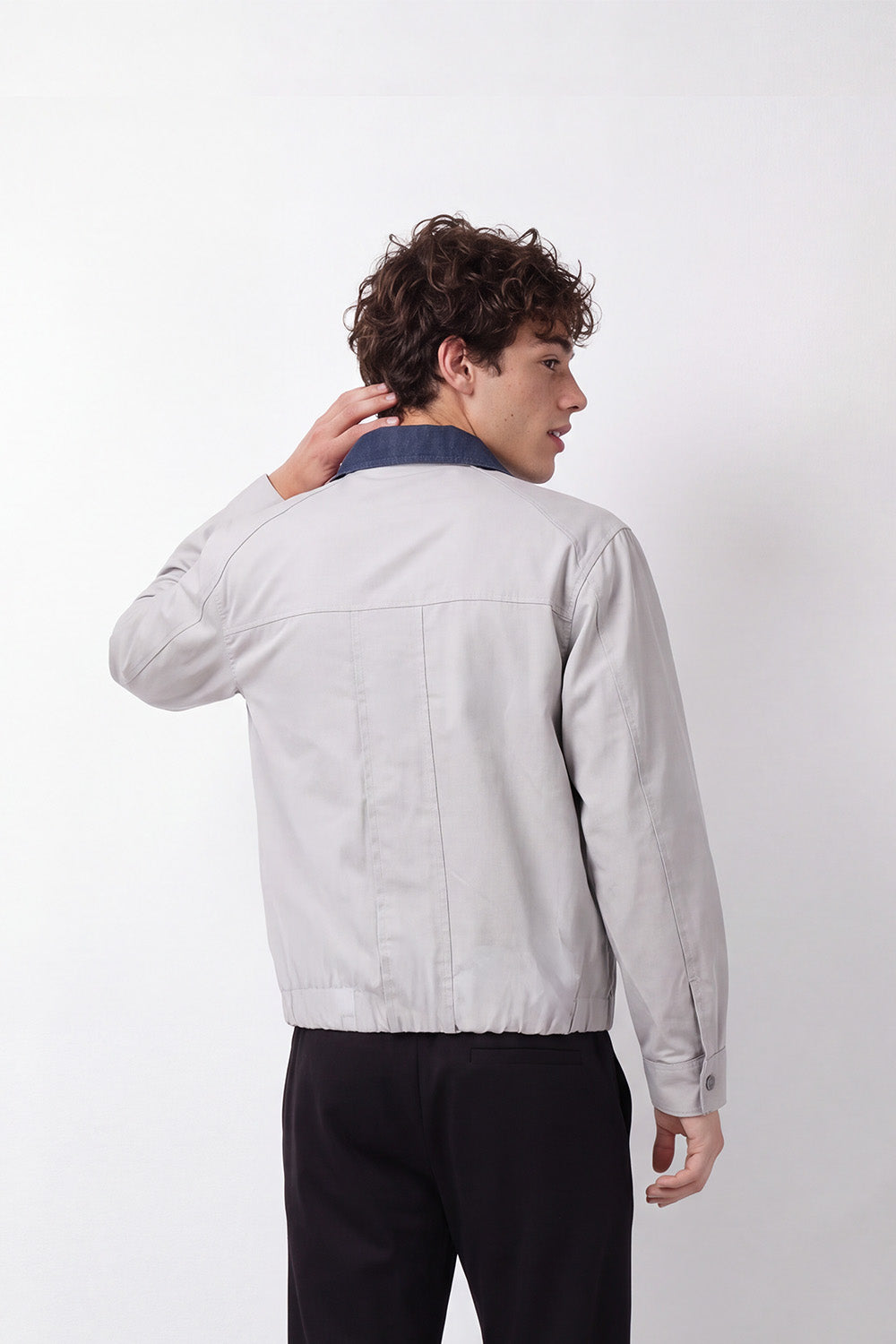 Men's Tomato Store Waterproof Woven Jacket Contrast Collar Full-Zip Slim Fit