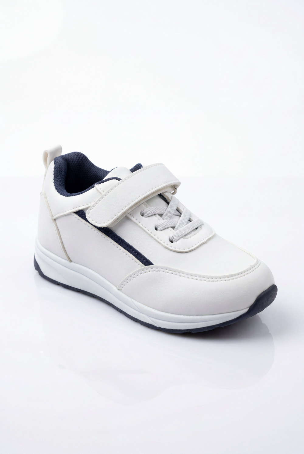 Boy's Versatile Sneaker Structured Feel For All-Day Support Subtle Stitching Details Hook And Loop Strap Shoes