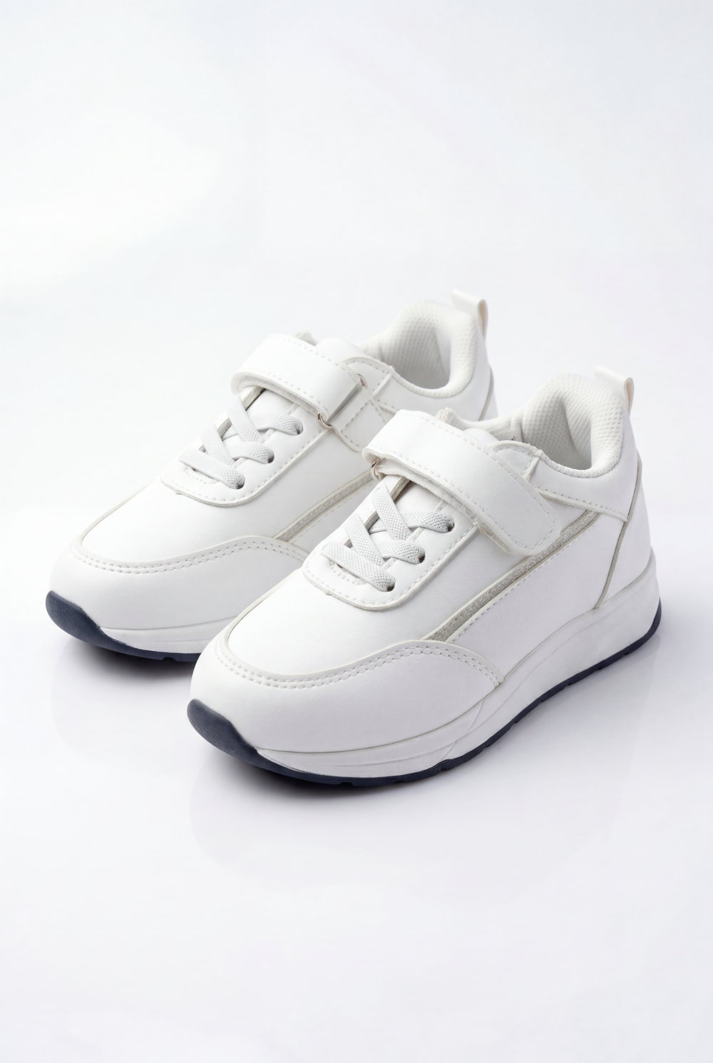 Boy's Versatile Sneaker Structured Feel For All-Day Support Subtle Stitching Details Hook And Loop Strap Shoes