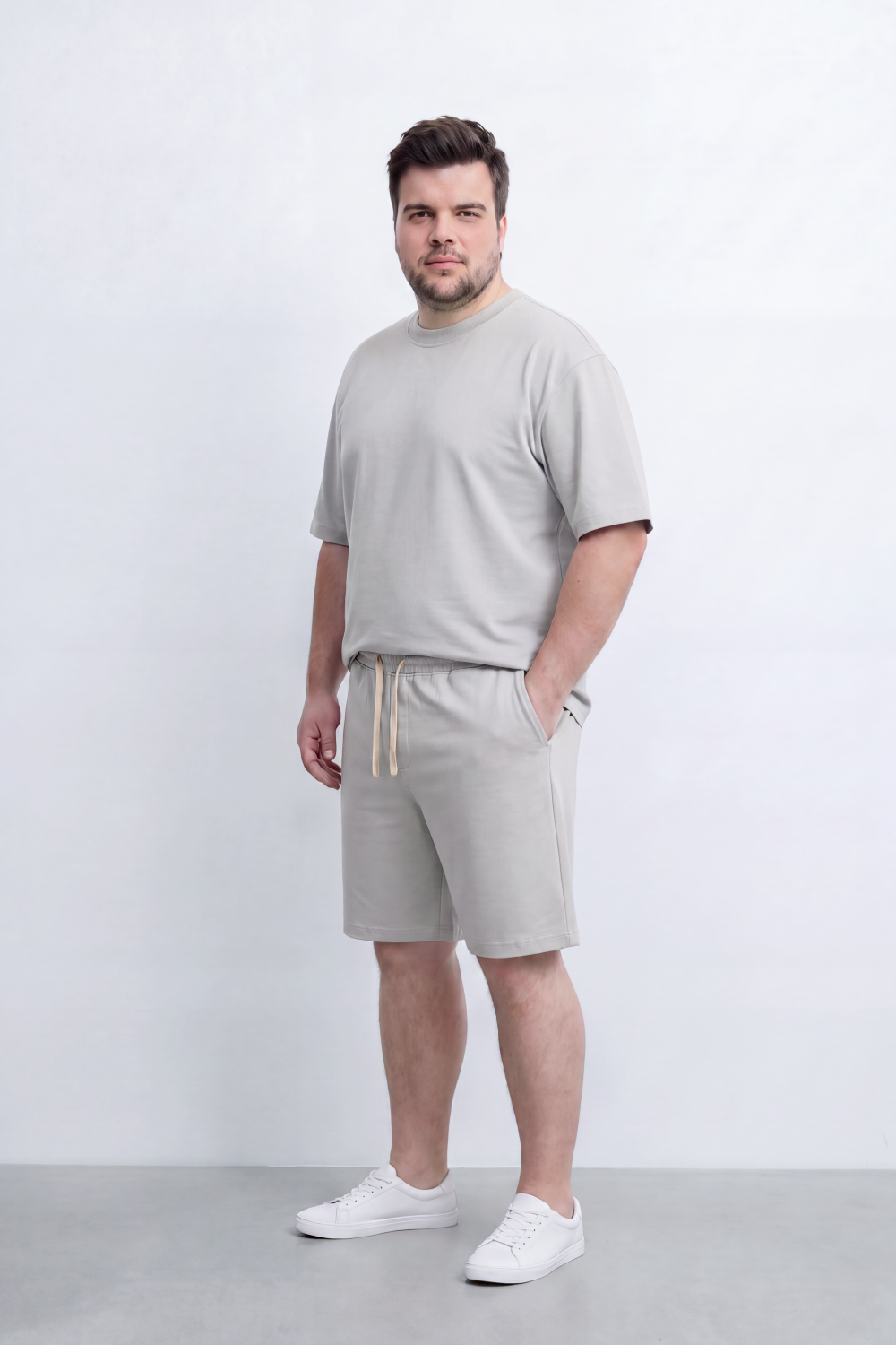 Men's Tomato Store Big Size Summer Melton Jersey Co-Ord Set Clean Monochrome Styling Easy Relaxed Fit