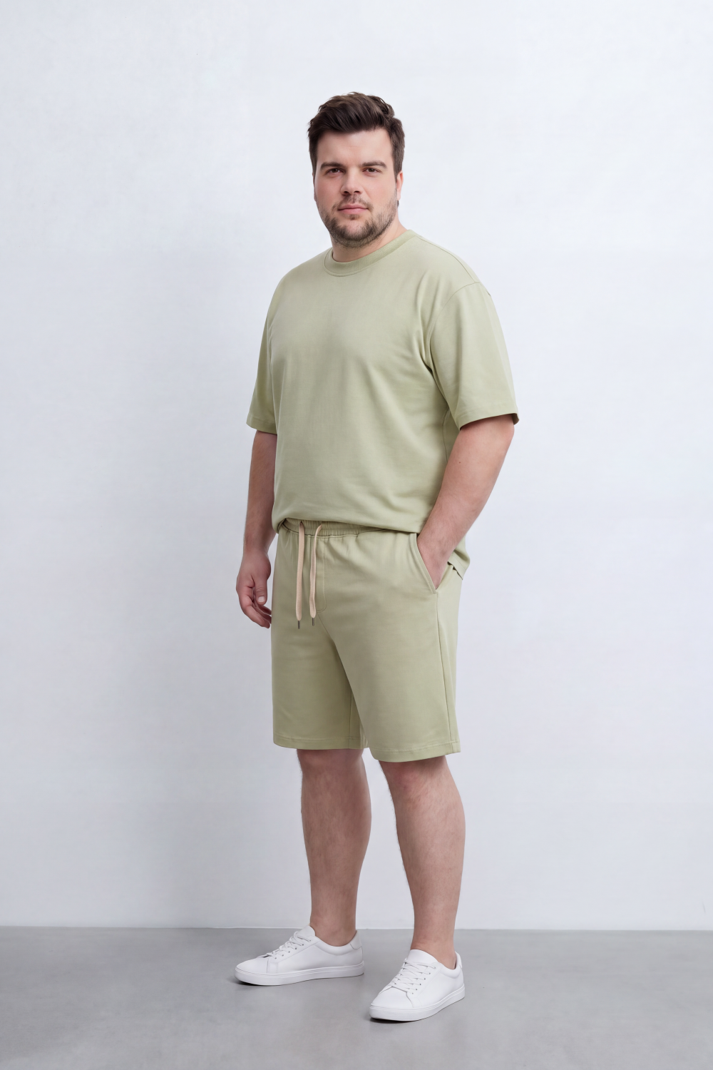 Men's Tomato Store Big Size Summer Melton Jersey Co-Ord Set Clean Monochrome Styling Easy Relaxed Fit