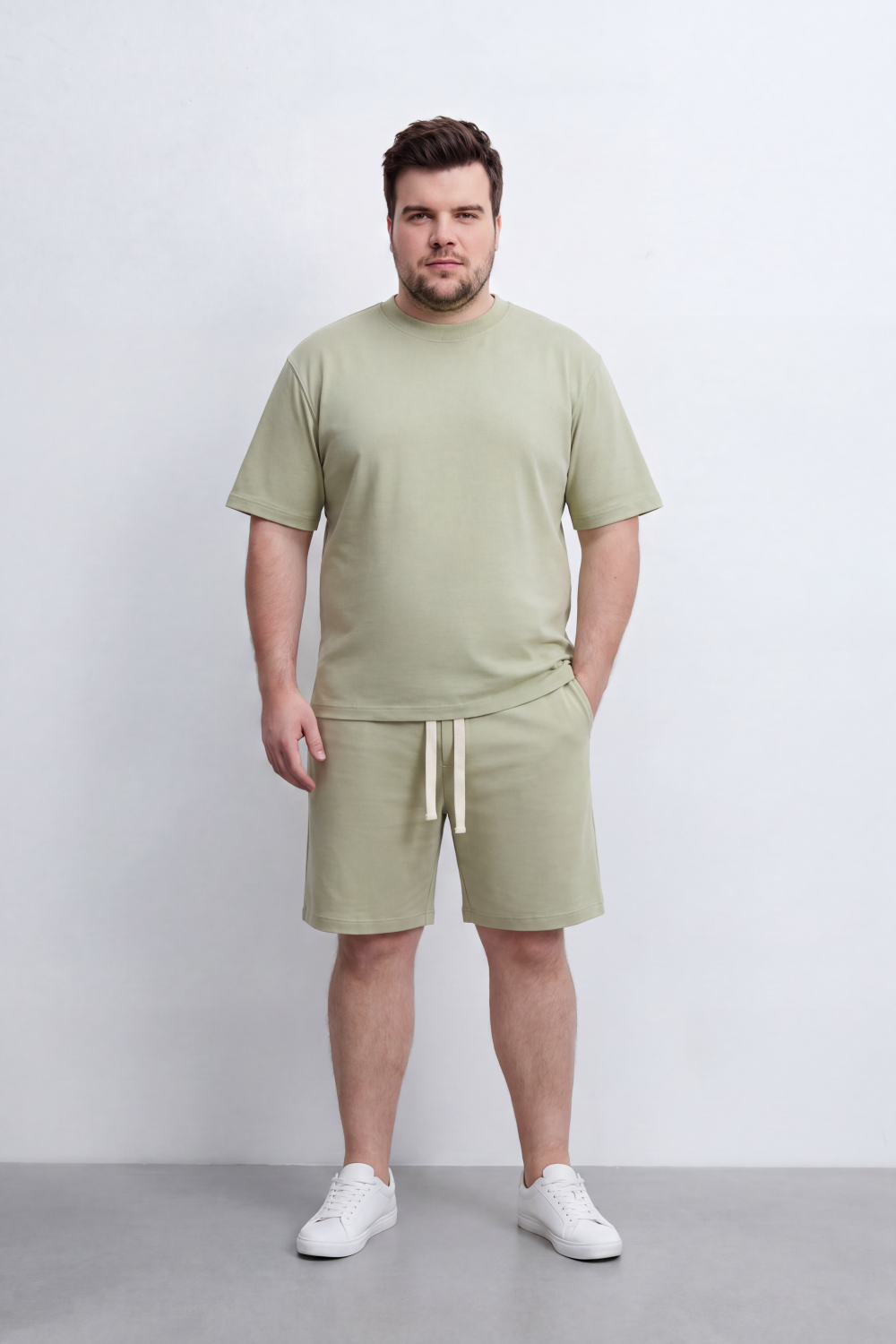 Men's Tomato Store Big Size Summer Melton Jersey Co-Ord Set Clean Monochrome Styling Easy Relaxed Fit
