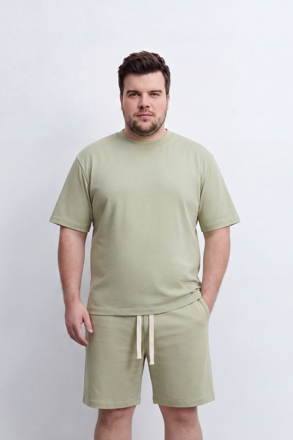 Men's Tomato Store Big Size Summer Melton Jersey Co-Ord Set Clean Monochrome Styling Easy Relaxed Fit