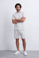 Men's Tomato Store Summer Melton Set Clean Minimal Styling Relaxed Silhouette Subtle Logo Detail Regulaer Fit Outfit