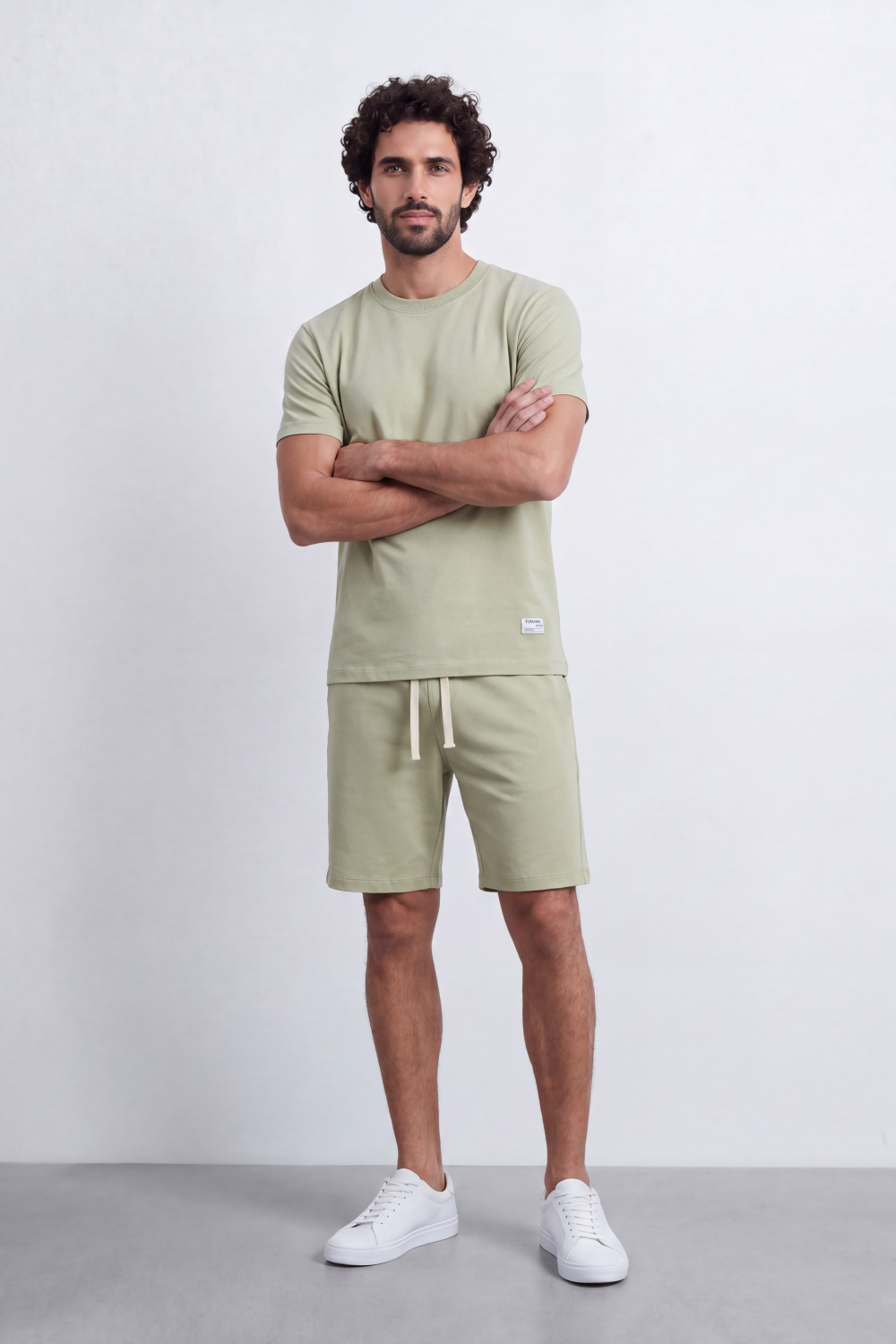 Men's Tomato Store Summer Melton Set Clean Minimal Styling Relaxed Silhouette Subtle Logo Detail Regulaer Fit Outfit