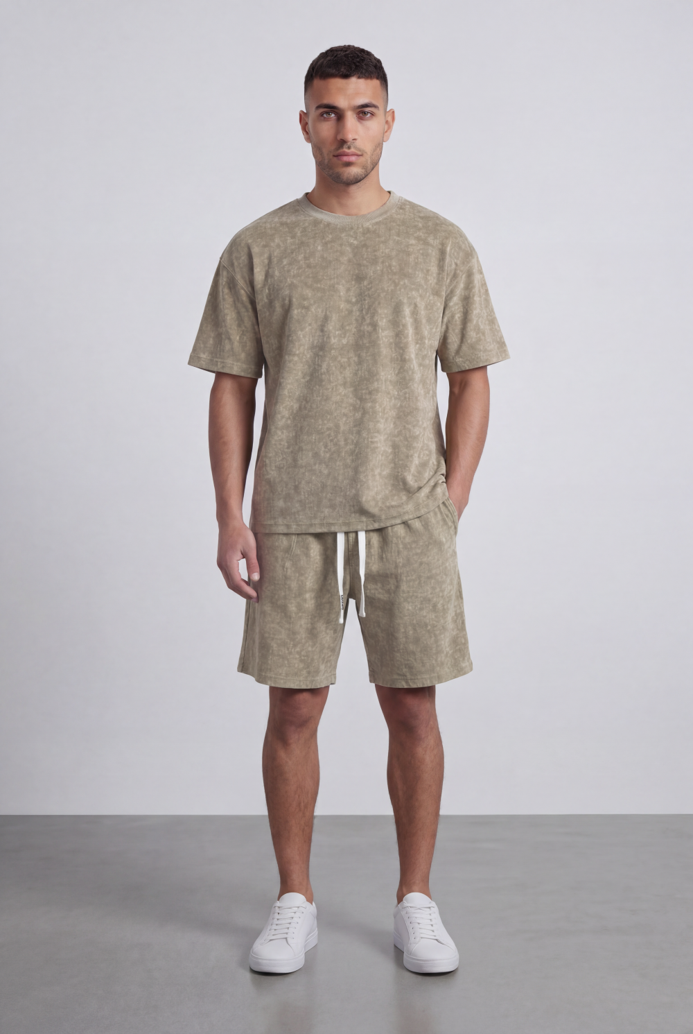 Men’s Tomato Store Matching Set Washed Mineral Finish Oversize Outfit