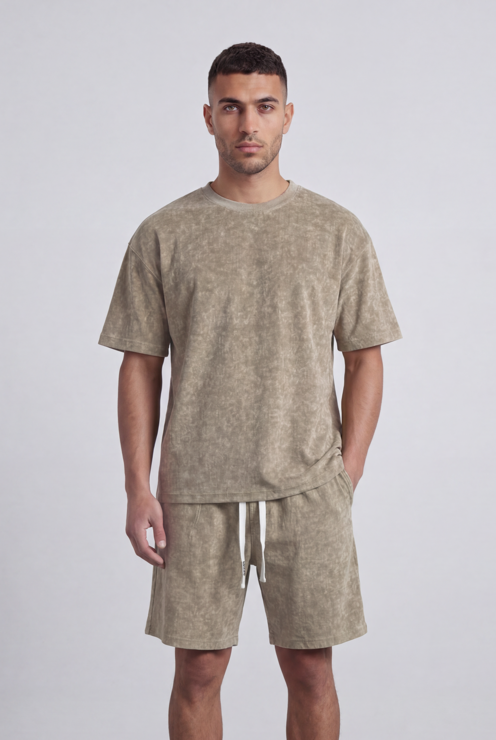 Men’s Tomato Store Matching Set Washed Mineral Finish Oversize Outfit