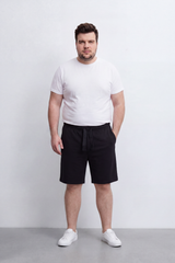 Men's Tomato Store Big Size Summer Melton Bermuda Shorts Elastic Waist Fringed Drawstring Detail