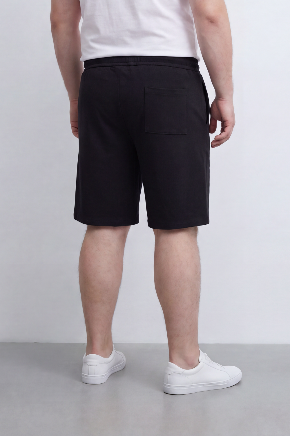 Men's Tomato Store Big Size Summer Melton Bermuda Shorts Elastic Waist Fringed Drawstring Detail