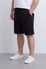 Men's Tomato Store Big Size Summer Melton Bermuda Shorts Elastic Waist Fringed Drawstring Detail