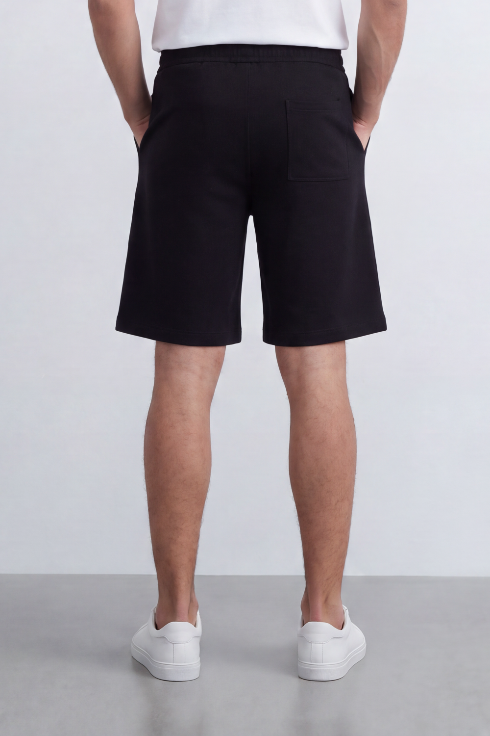 Men's Tomato Store Summer Cotton Bermuda Shorts Summer Melton Bagy Fit Elastic Waist Fringed Drawstring Detail