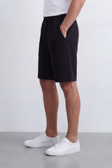 Men's Tomato Store Summer Cotton Bermuda Shorts Summer Melton Bagy Fit Elastic Waist Fringed Drawstring Detail