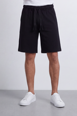 Men's Tomato Store Summer Cotton Bermuda Shorts Summer Melton Bagy Fit Elastic Waist Fringed Drawstring Detail