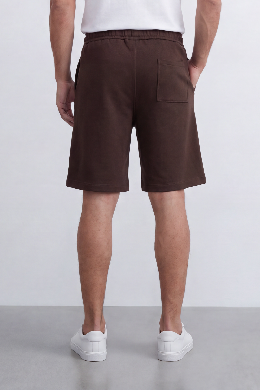 Men's Tomato Store Summer Cotton Bermuda Shorts Summer Melton Bagy Fit Elastic Waist Fringed Drawstring Detail