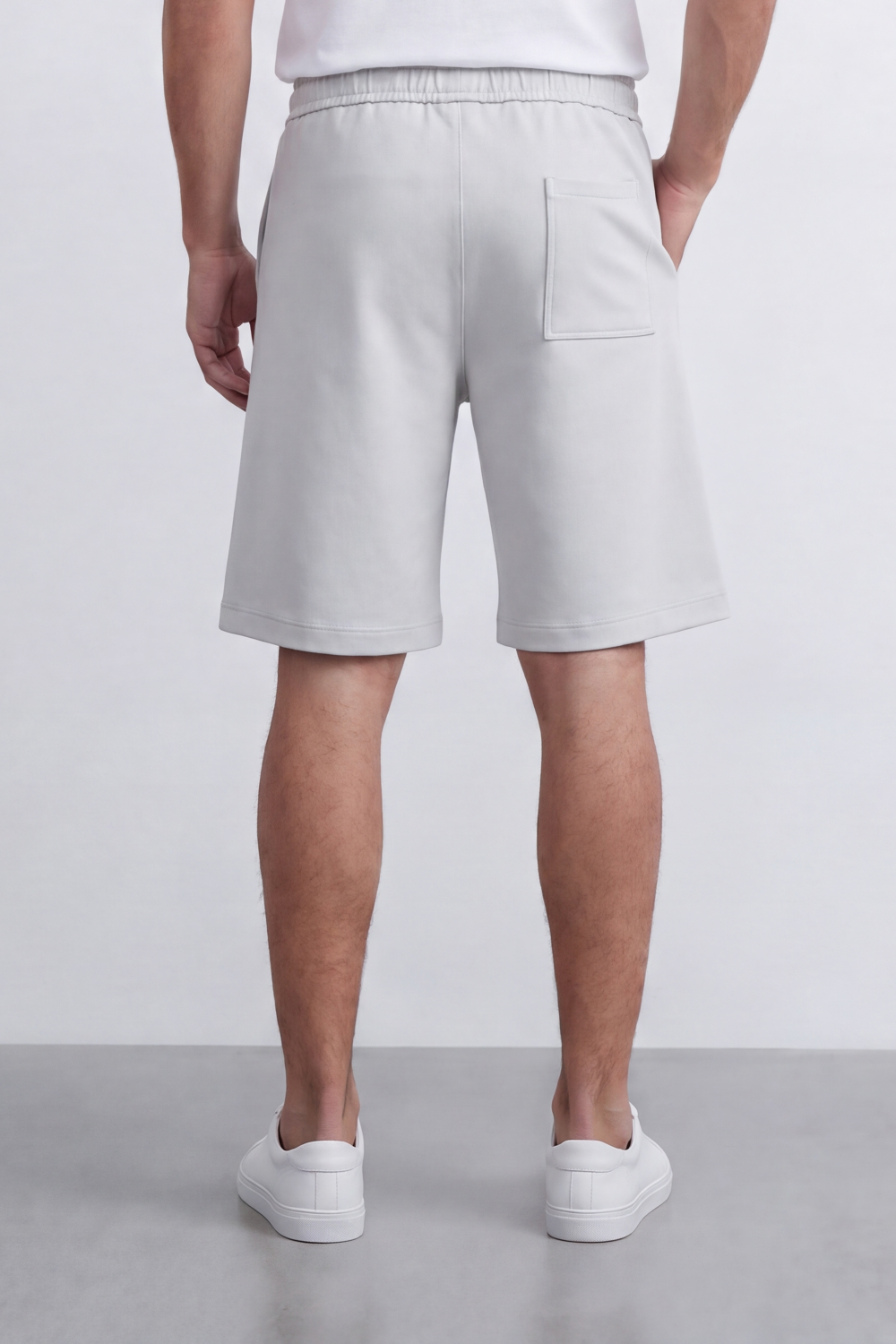 Men's Tomato Store Summer Cotton Bermuda Shorts Summer Melton Bagy Fit Elastic Waist Fringed Drawstring Detail