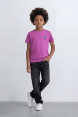 Boy's Tomato Store Minimal Graphic T-Shirt Small Chest Artwork Subtle Text Hem Detail