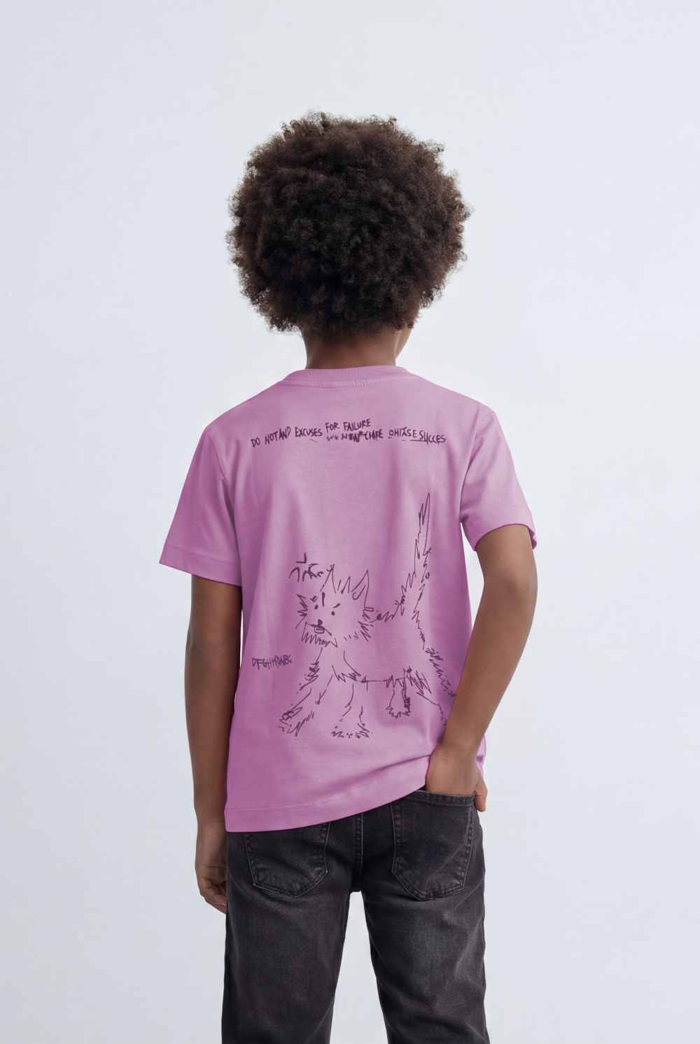 Boy's Tomato Store Minimal Graphic T-Shirt Small Chest Artwork Subtle Text Hem Detail
