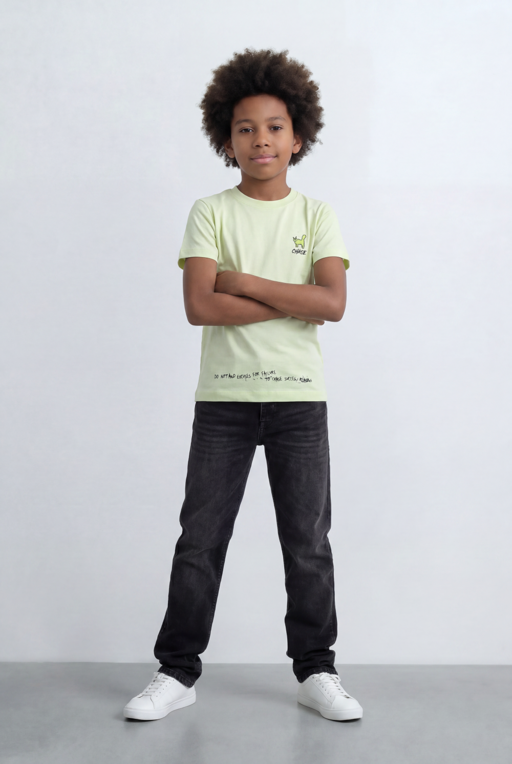 Boy's Tomato Store Minimal Graphic T-Shirt Small Chest Artwork Subtle Text Hem Detail