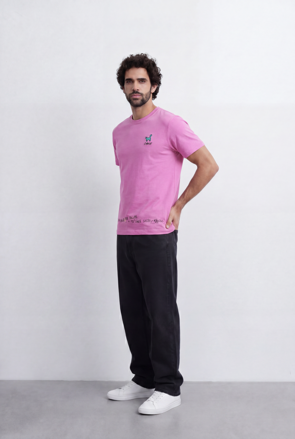 Men’s Tomato Store Minimal Graphic T-Shirt Small Chest Artwork Subtle Statement Text Hem Detail