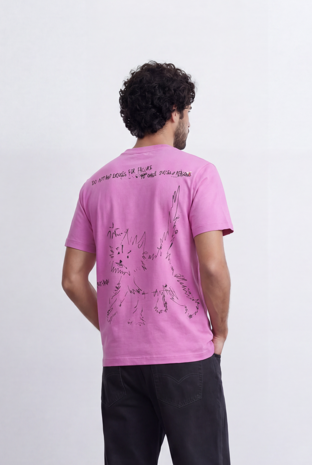 Men’s Tomato Store Minimal Graphic T-Shirt Small Chest Artwork Subtle Statement Text Hem Detail