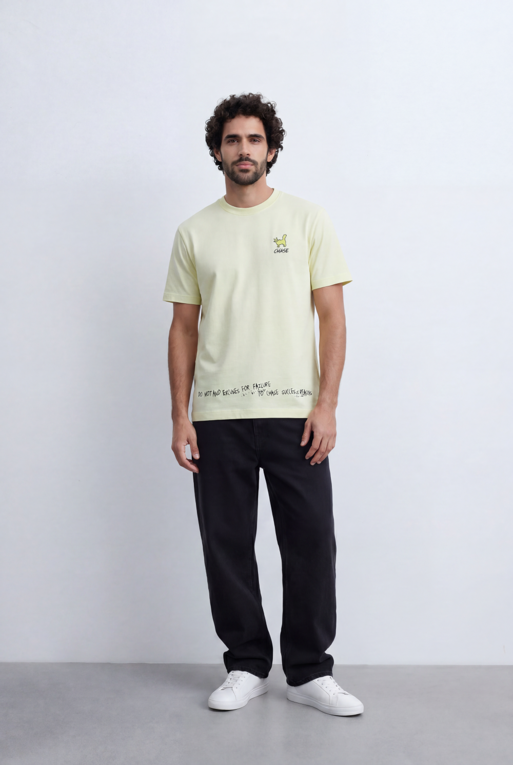 Men’s Tomato Store Minimal Graphic T-Shirt Small Chest Artwork Subtle Statement Text Hem Detail