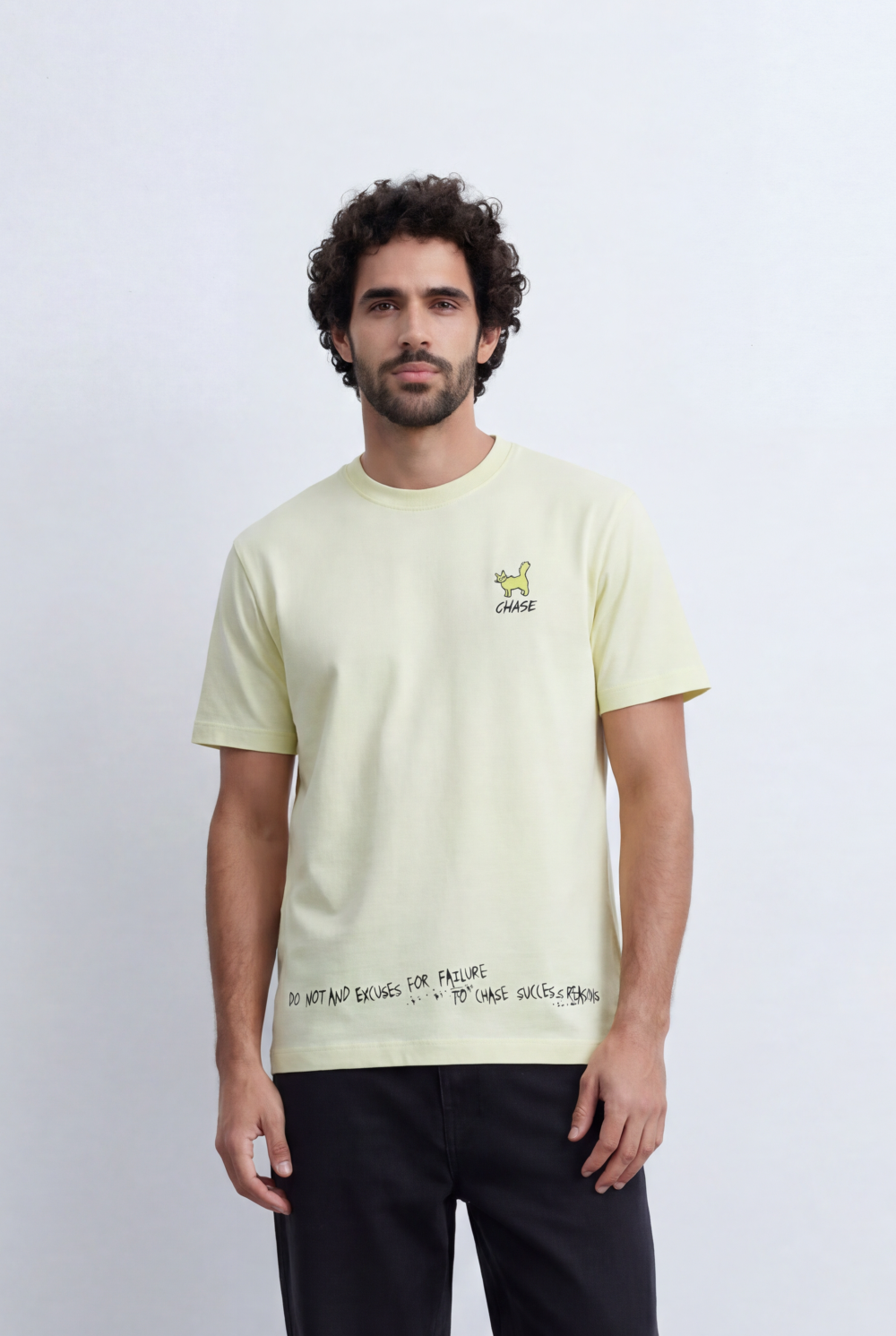 Men’s Tomato Store Minimal Graphic T-Shirt Small Chest Artwork Subtle Statement Text Hem Detail