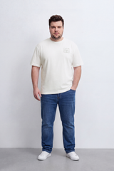 Men's Tomato Store Big Size T-Shirt Minimal Compass Chest Graphic Clean Crew Neck Box Fit