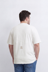 Men's Tomato Store Big Size T-Shirt Minimal Compass Chest Graphic Clean Crew Neck Box Fit