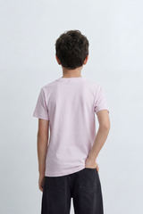 Boy's Tomato Store Cloud Sketch T-Shirt Slim Fit Summer Melton Knit Fabric Soft Airbrush Wash Effect Front Abstract Line Artwork Small Quote Print