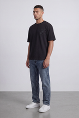 Men’s Tomato Store Graphic T-Shirt Minimal Front Logo Tonal Statement Back Artwork Regular Fit