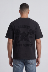 Men’s Tomato Store Graphic T-Shirt Minimal Front Logo Tonal Statement Back Artwork Regular Fit