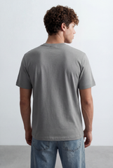 Men’s Tomato Store Ribbed Crew Neckline Chest Bold Text Print Short Sleeves Regular Fit T-Shirt