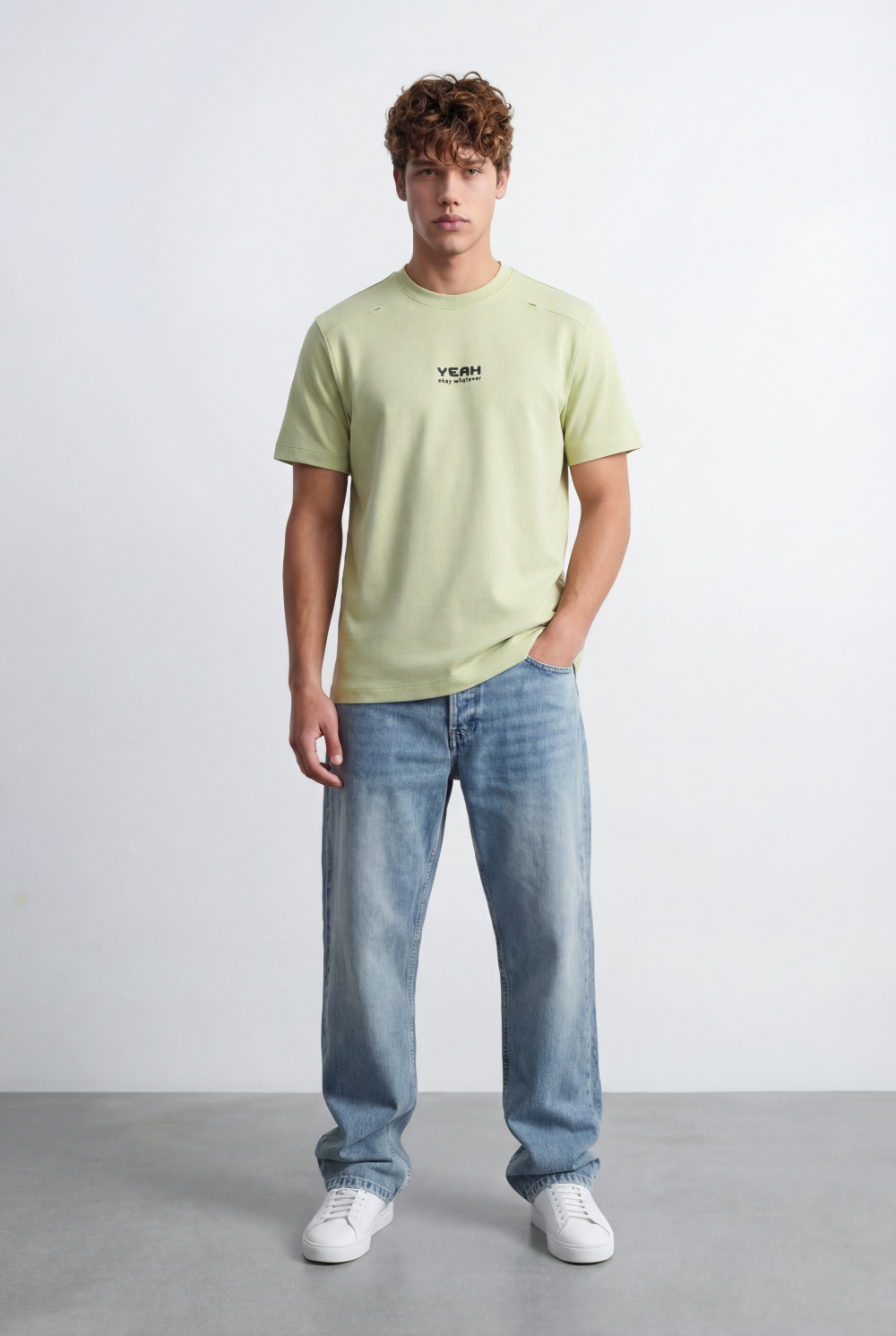 Men’s Tomato Store Ribbed Crew Neckline Chest Bold Text Print Short Sleeves Regular Fit T-Shirt