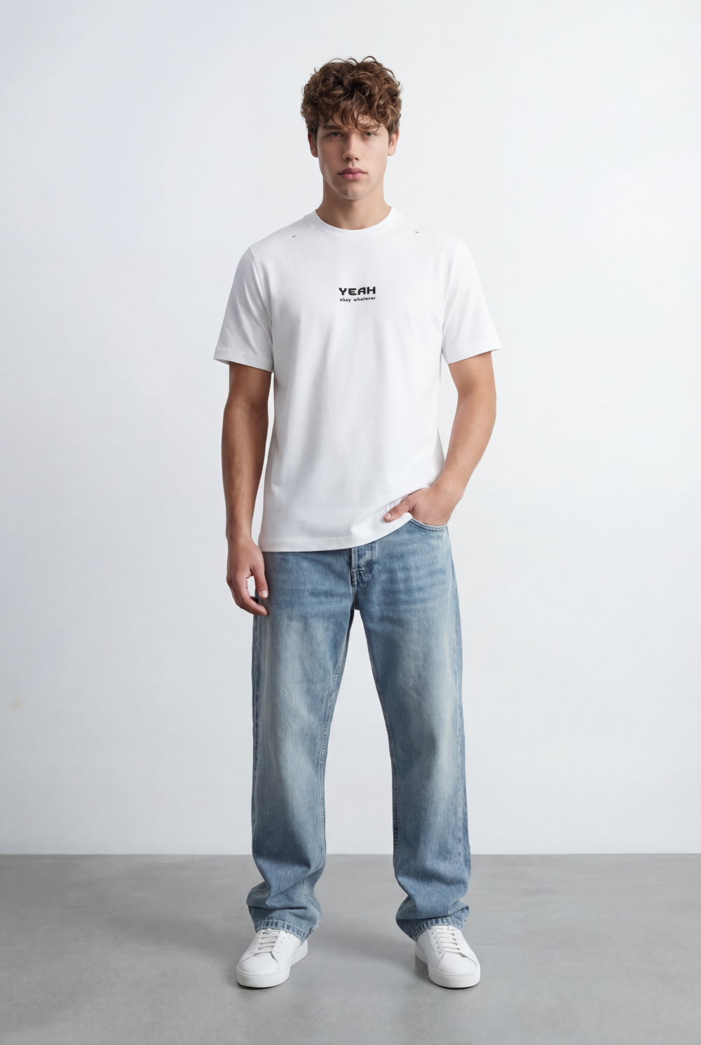 Men’s Tomato Store Ribbed Crew Neckline Chest Bold Text Print Short Sleeves Regular Fit T-Shirt