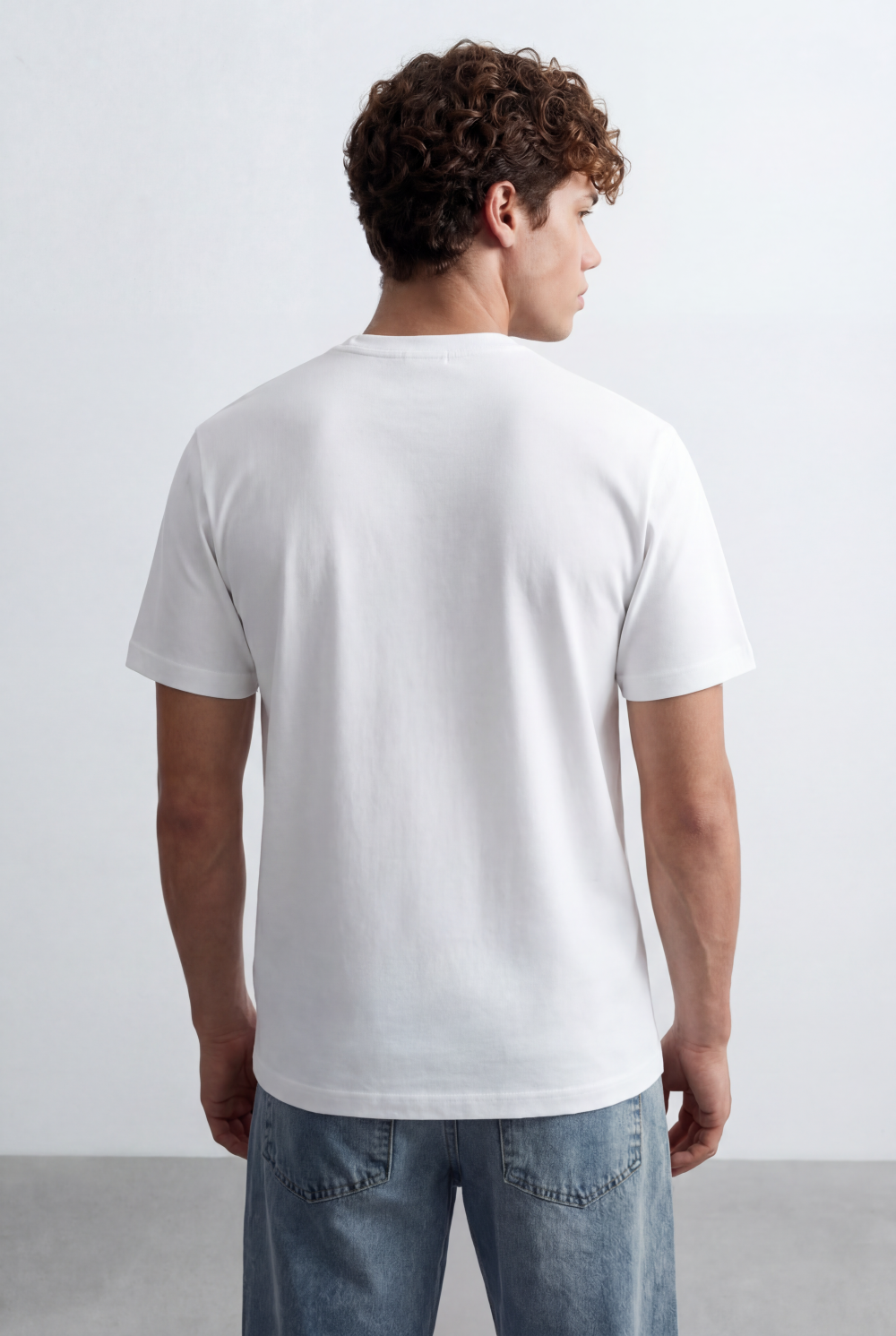 Men’s Tomato Store Ribbed Crew Neckline Chest Bold Text Print Short Sleeves Regular Fit T-Shirt