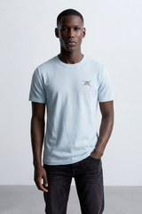 Men's Tomato Store Soft Cotton T-Shirt Minimal Tomato Chest Logo Slim Fit