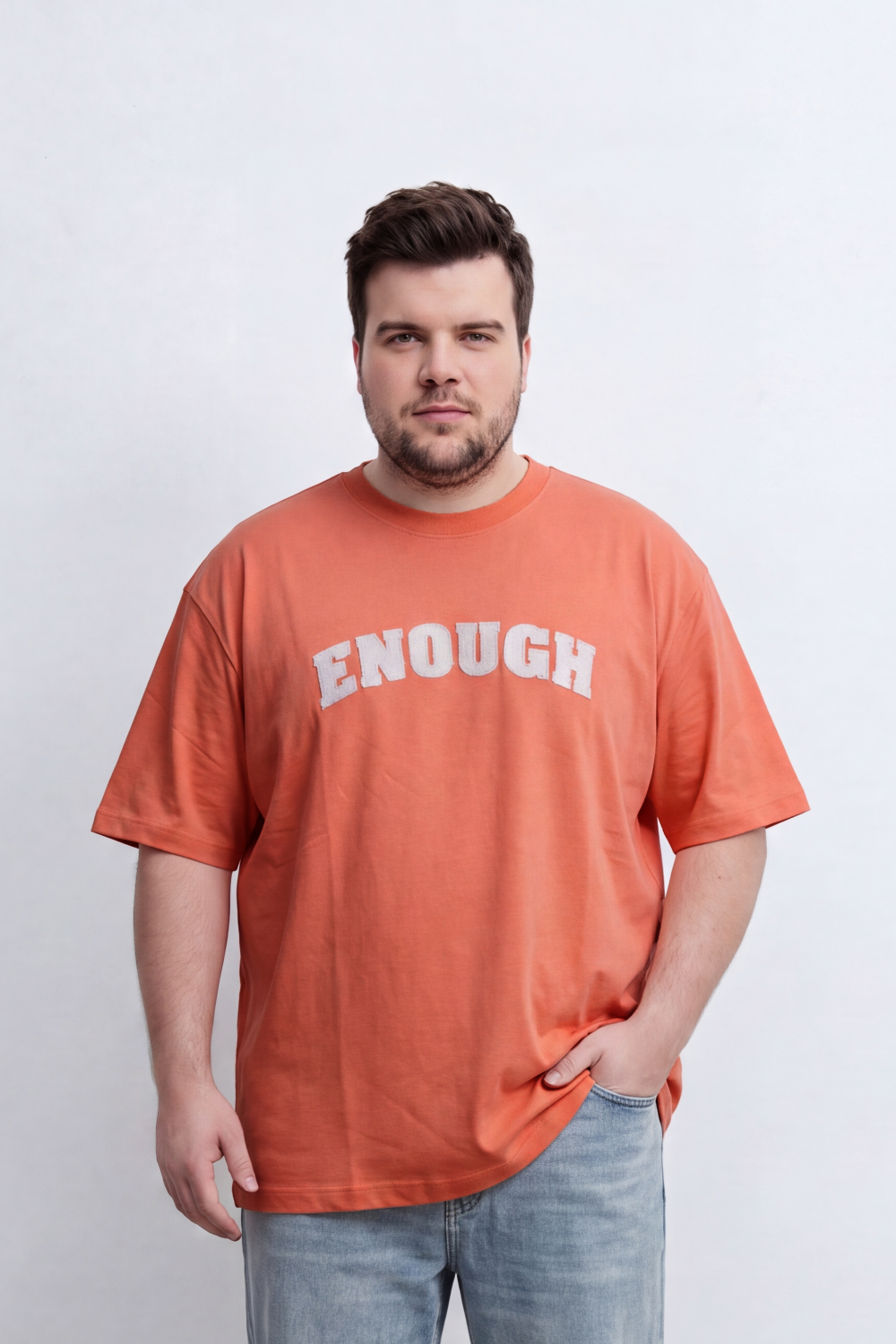 Men's Tomato Store Graphic Big Size T-Shirt Bold Enough Collegiate Typography Reguler Fit