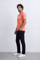 Men's Tomato Store T-Shirt Raised Chenille Collegiate Typography Clean Crew Neck Soft Regular Fit