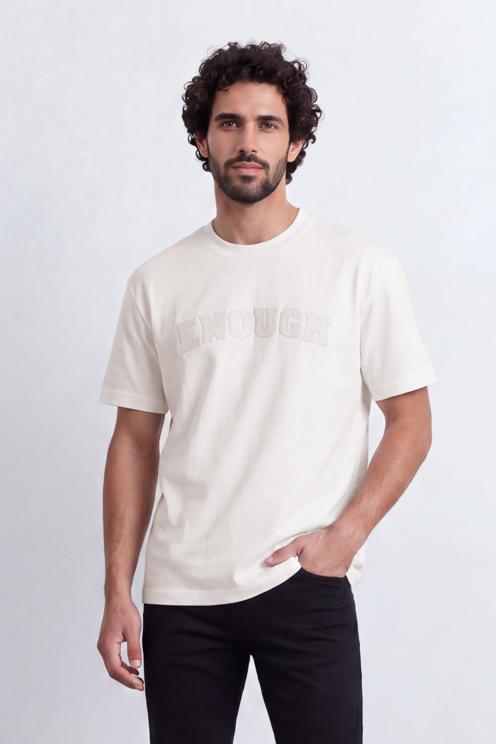 Men's Tomato Store T-Shirt Raised Chenille Collegiate Typography Clean Crew Neck Soft Regular Fit