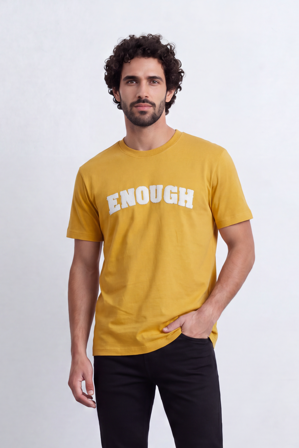 Men's Tomato Store T-Shirt Raised Chenille Collegiate Typography Clean Crew Neck Soft Regular Fit