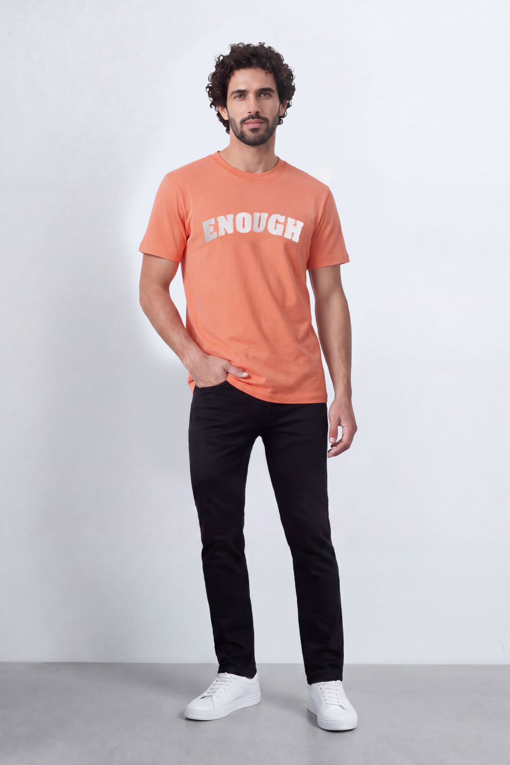 Men's Tomato Store T-Shirt Raised Chenille Collegiate Typography Clean Round Neck Soft Regular Fit