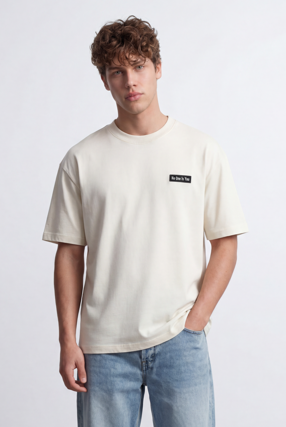 Men’s Tomato Store Patch T-Shirt Basic Look Small Chest Label Detail Oversize