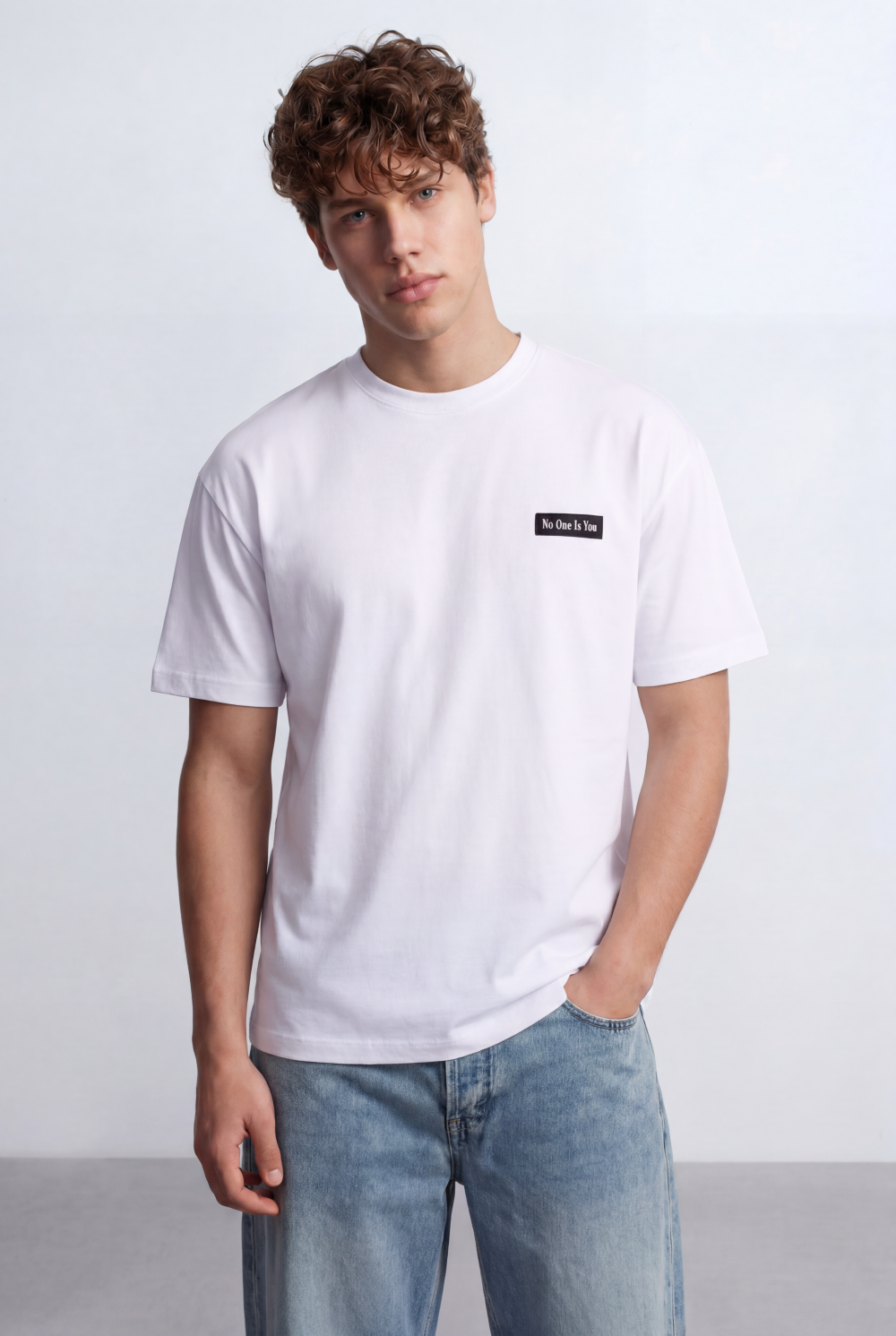 Men’s Tomato Store Patch T-Shirt Basic Look Small Chest Label Detail Oversize