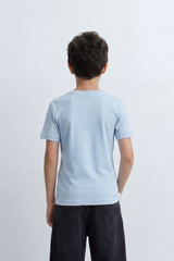 Boy's Tomato Store T-Shirt With Fine Combed Knit Surface Plain Dyed Finish Minimal Unprinted Front