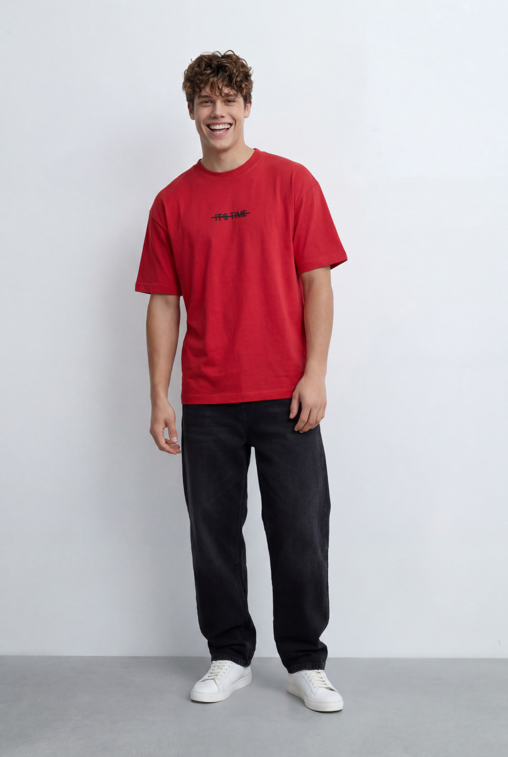 Men’s Tomato Store Oversized T-Shirt Featuring Small Front Typography Print