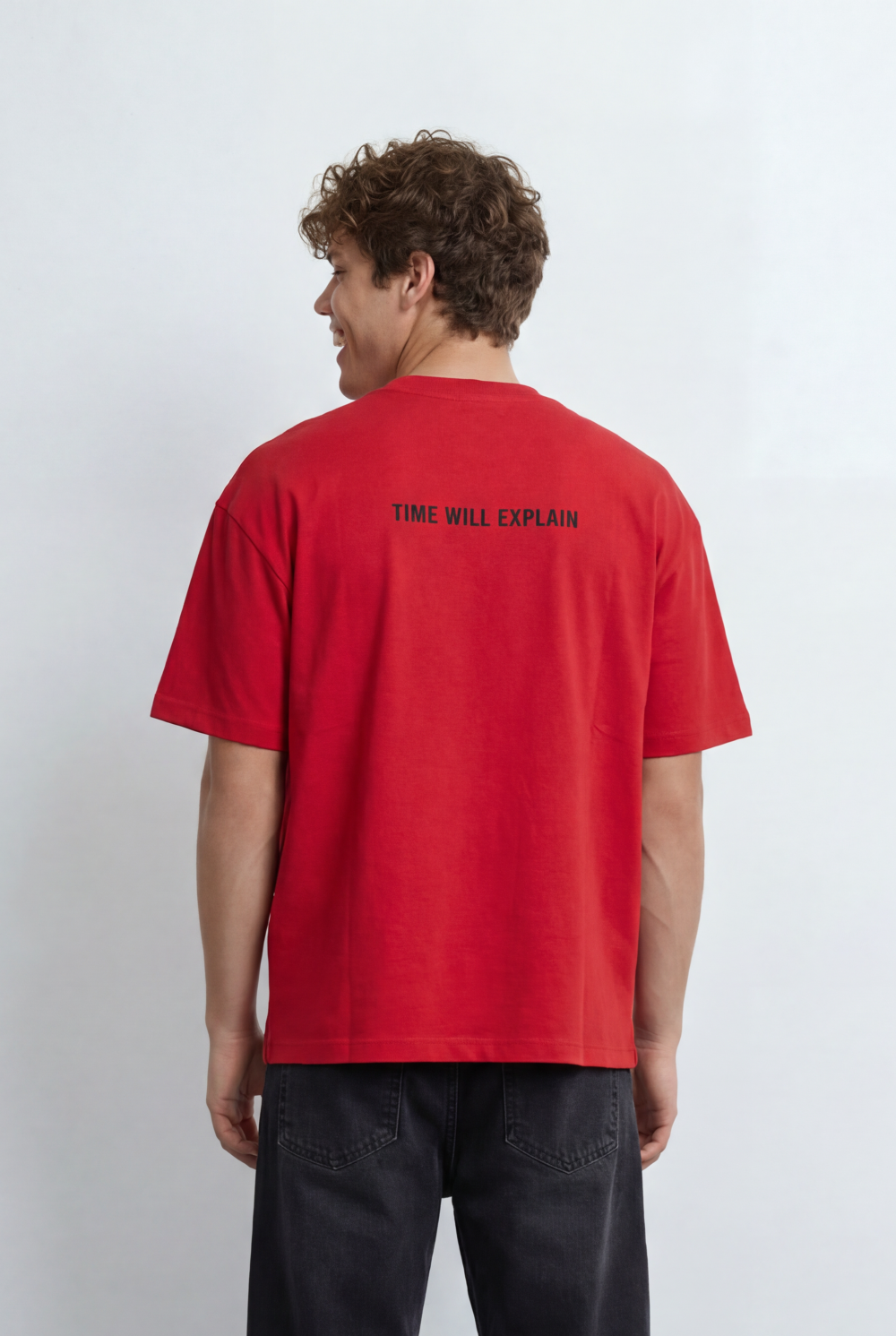 Men’s Tomato Store Oversized T-Shirt Featuring Small Front Typography Print