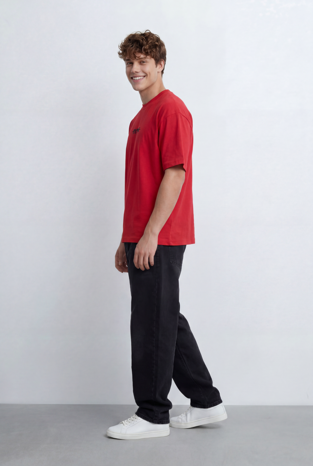 Men’s Tomato Store Oversized T-Shirt Featuring Small Front Typography Print